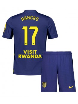 Billige Atletico Madrid David Hancko #17 Bortedraktsett Barn 2025-26 Kortermet (+ Korte bukser)